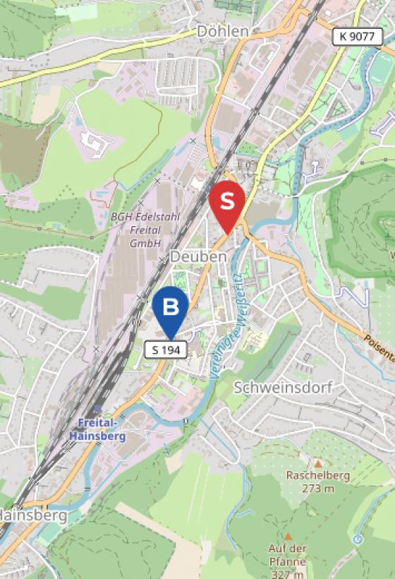 Google Map Karte von Freital